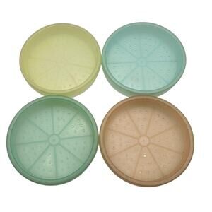 Vintage Tupperware Set of Four Round Coasters